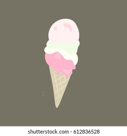 Ice cream. Vector illustration.