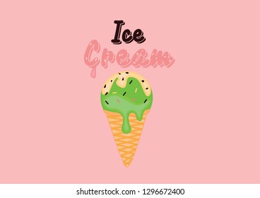 Ice  cream, vector illustration, background vector