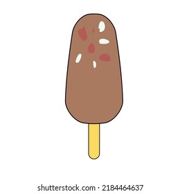 Ice crema vectorial ilustración Comic caracter en ilustración de estilo de dibujos animados para el diseño de camisetas