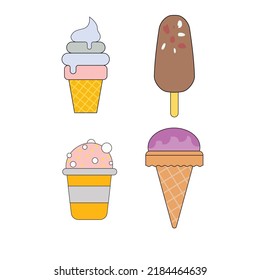 Ice cream vector illustration Comic character in cartoon style illustration for t shirt design
