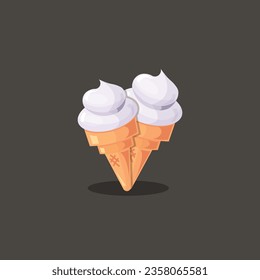 Ice cream vector illustration,  ice cream cone with ice cream icon