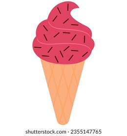 Ice cream vector illustration. Cute flat vector illustration with dessert theme. Food.