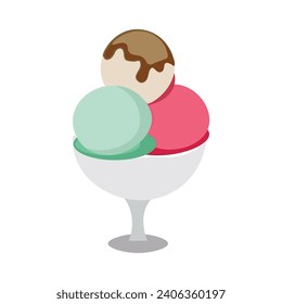 Ice Cream Vector Ilustración Diseño con muchos tipos de sabores