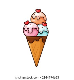 Ice cream vector illustration, with different flavors.