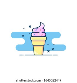 Ice cream vector illustration. Fast food. For sticker, icon, web line page and more.