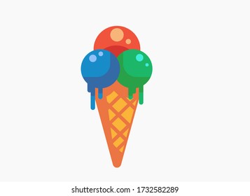 Ice cream vector illustration in flat style