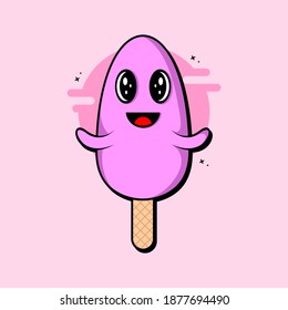 Ice Cream vector Illustration, flat Cartoon Style