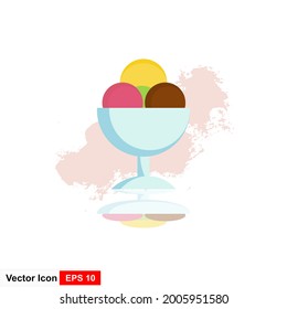 Ice Cream. Vector illustration flat design.