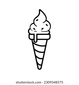 Ilustración vectorial de helado, icono plano de helado