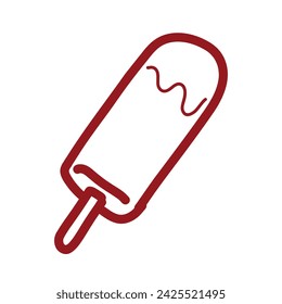 Ilustración vectorial de helado diseño plano arte de línea