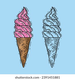 ice cream vector illustration hand draw