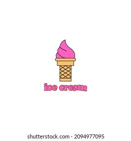 Ice imagen vectorial de un icono, símbolo o logotipo. logotipo adecuado para heladería