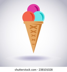 Ice Cream. Vector Illustration. Icon