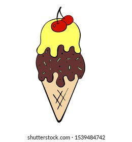 
ice cream vector illustration, isolated drawing