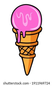 ilustración vectorial de helado,
aislado en fondo blanco.Vista superior