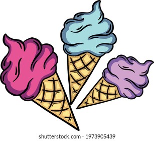 Ice Cream vector illustration isolated on white background. Vector illustration