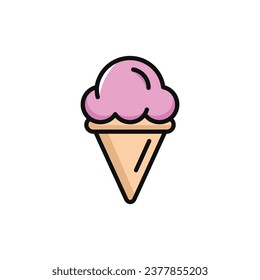 Ice crema vectorial aislada en fondo blanco. Icono de crema de hielo