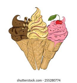 Ice Cream vector illustration isolated on white background