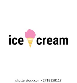 Diseño de logotipo de Ilustración vectorial de helado.