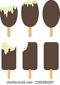 Ice cream vector illustration. Ice cream lolly. Pistachio bite