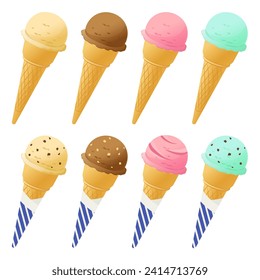 Material de ilustración vectorial de helado