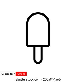 Ice Cream vector illustration in modern flat style. Icon appetizing tasty ice-cream fruit ice. Food concept for design on shirts print, poster, card.