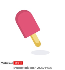 Ice Cream ilustración vectorial en estilo plano moderno. Icono apetitoso helado de helado. Concepto de comida para el diseño en camisetas impresas, afiches, tarjetas.