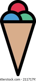 Ice Cream Vector illustration on a transparent background.Premium quality symmbols.Stroke vector icon for concept and graphic design.