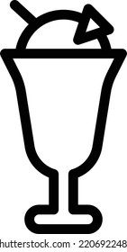 ilustración de helado vector en un fondo transparente. Símbolos de calidad superior. Iconos vectoriales de línea delgada para el diseño de conceptos y gráficos. 
