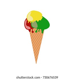Ice cream vector illustration on white background