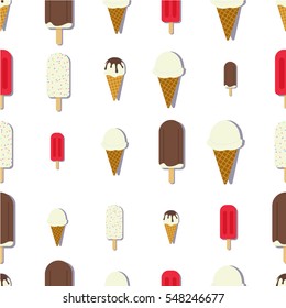 Ice cream vector illustration seamless pattern template