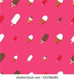 Ice cream vector illustration seamless pattern template