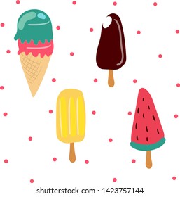Ice Cream. Vector illustration. Set. Yummy ice cream.