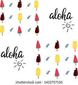 Ice Cream. Vector illustration. Set. Yummy ice cream.
