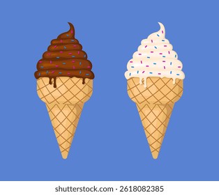 Ice cream vector illustration set.