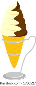 Ice cream vector illustration, soft ice cream . 