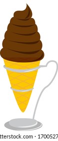 Ice crema vectorial, helado blando . 