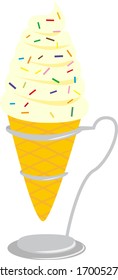 Ice cream vector illustration, soft ice cream . 