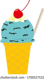 Ice cream vector illustration, soft ice cream . 