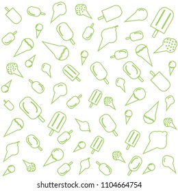 Ice cream vector illustration, summer pattern.