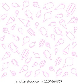 Ice cream vector illustration, summer pattern.