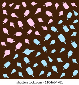 Ice cream vector illustration, summer pattern.