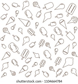 Ice cream vector illustration, summer pattern.