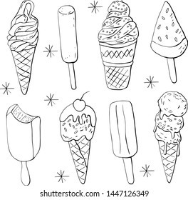 Ice cream vector illustration. summer sweets.
