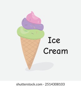 Ice Cream Vector Illustration: Sweet Summer Frozen Treat