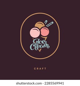 Ice cream vector Illustration in vintage style 