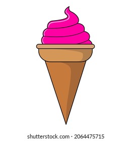 ice cream vector illustration,isolated on white background,top view