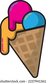 ice cream vector ilustration with flat icon design