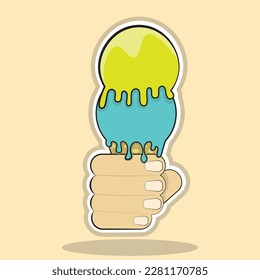 Ice cream vector image, ice cream cone, dessert, clipart, vector, icon.