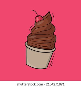 Imagen vectorial de helado. Ilustración de alimentos y bebidas